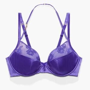 NEW Savage X Fenty Purple / Blue Lace Sexy Plunge Bra Plus Size 42DD